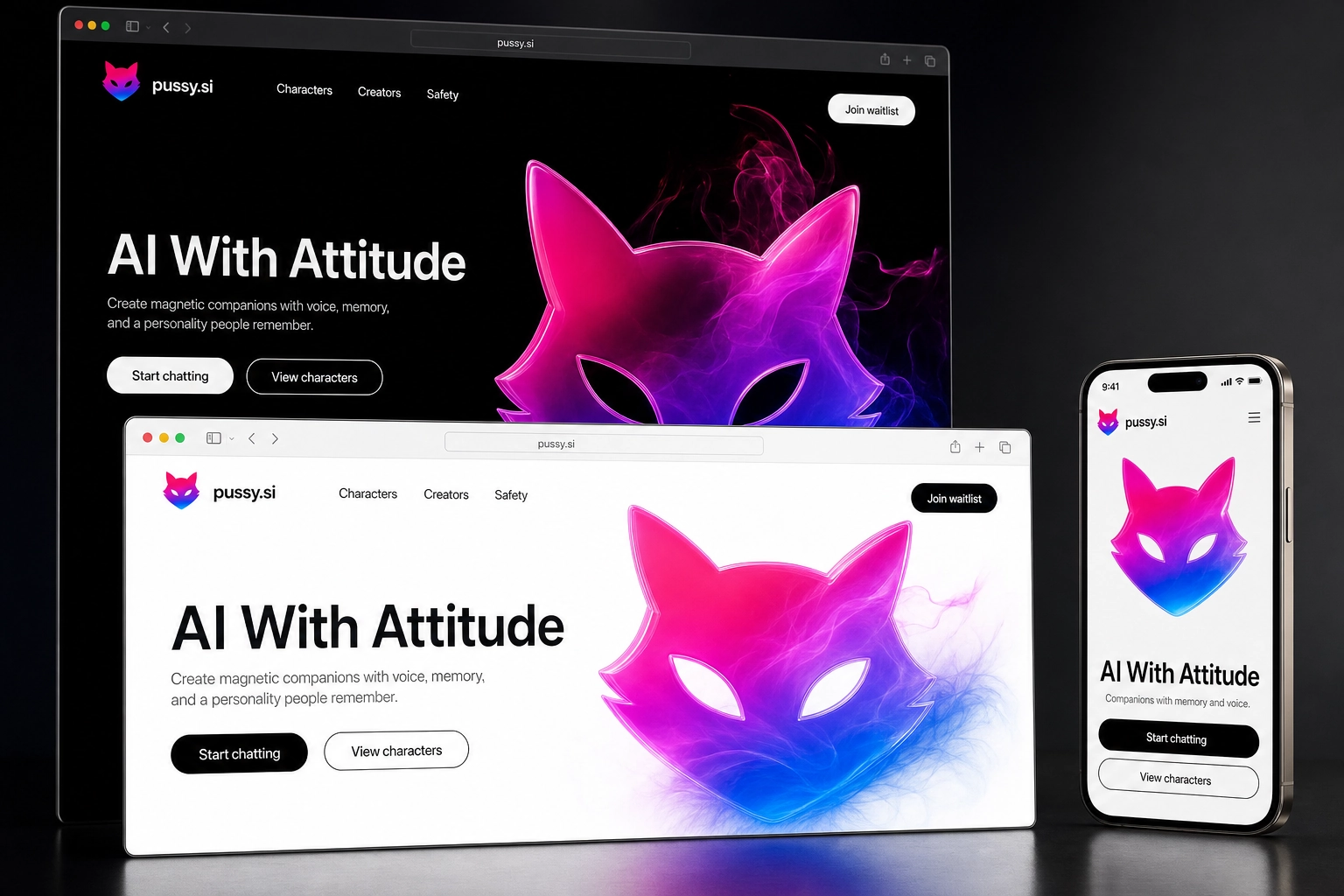pussy.si website concept preview