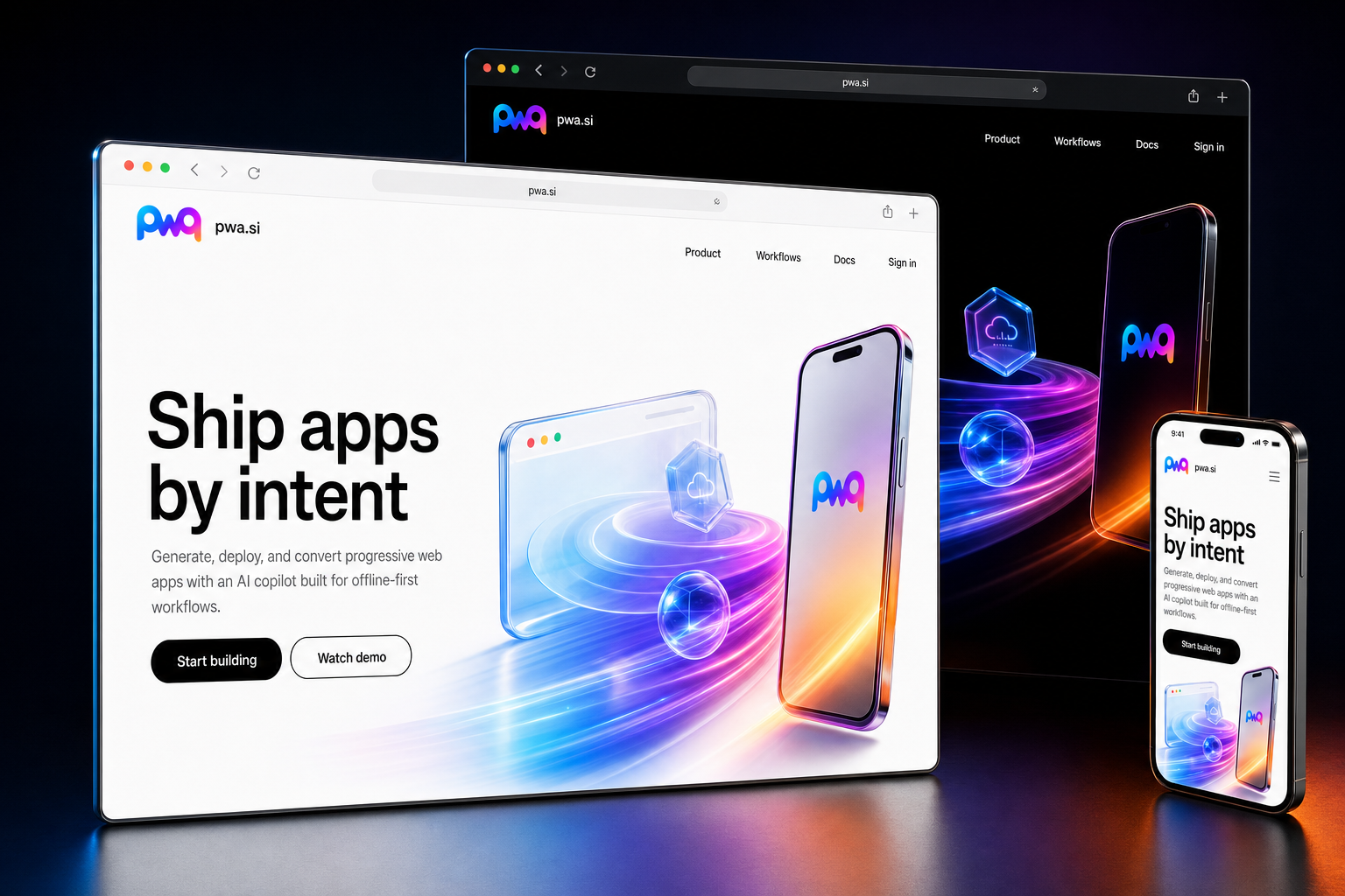 pwa.si website concept preview enlarged