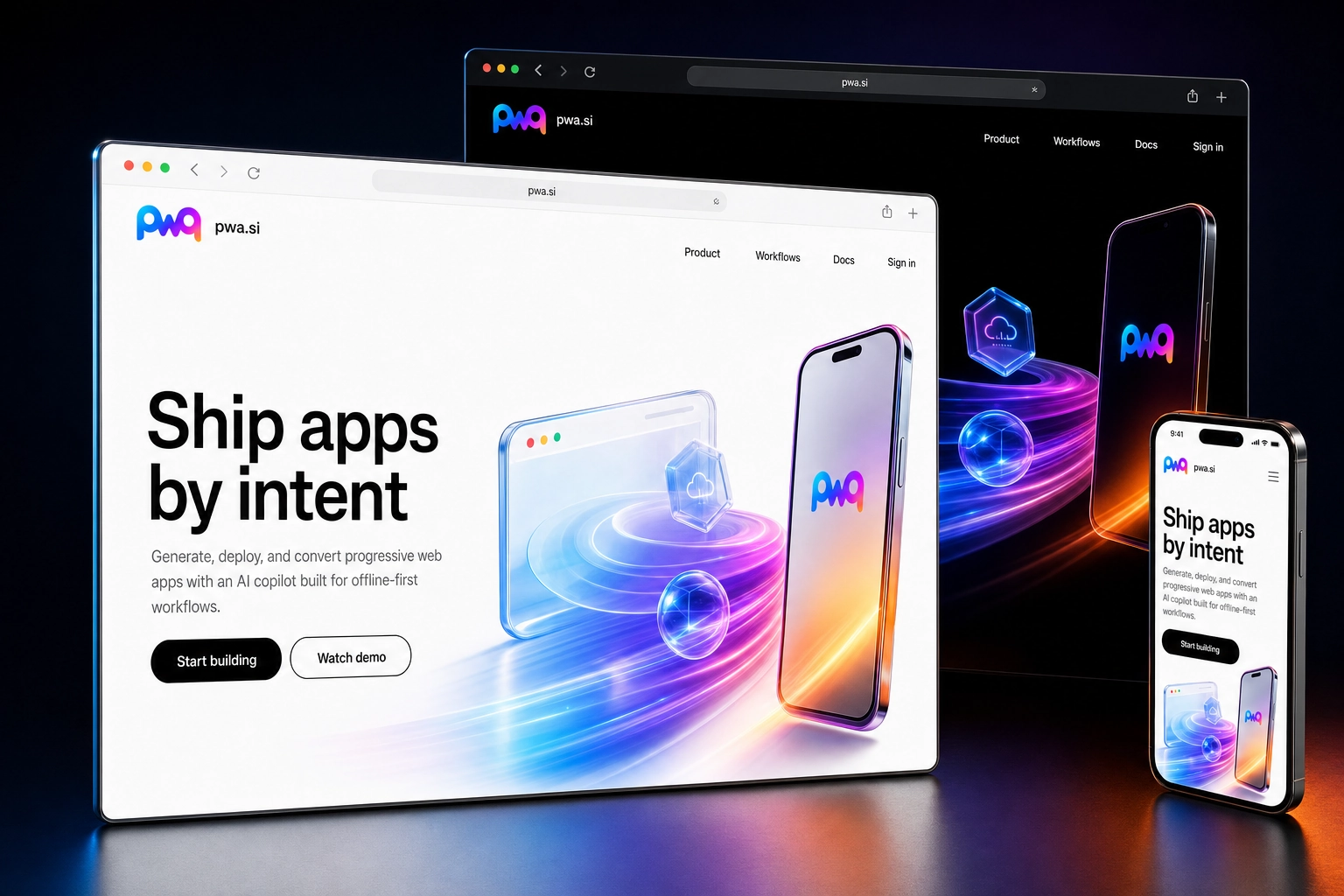 pwa.si website concept preview