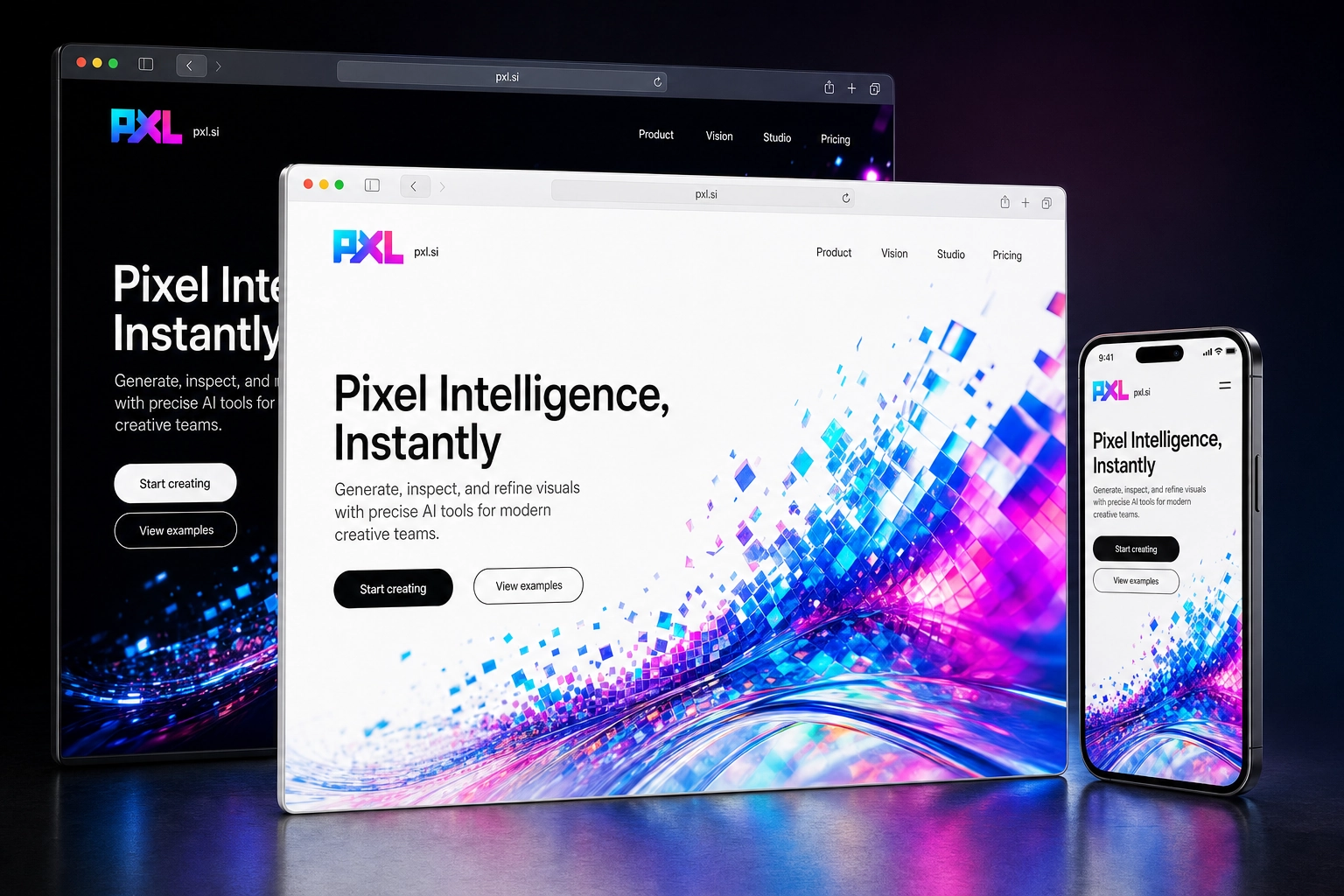 pxl.si website concept preview