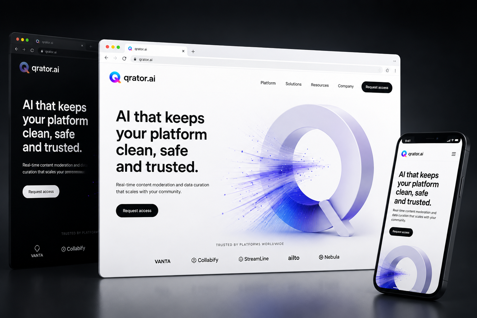 qrator.ai website concept preview
