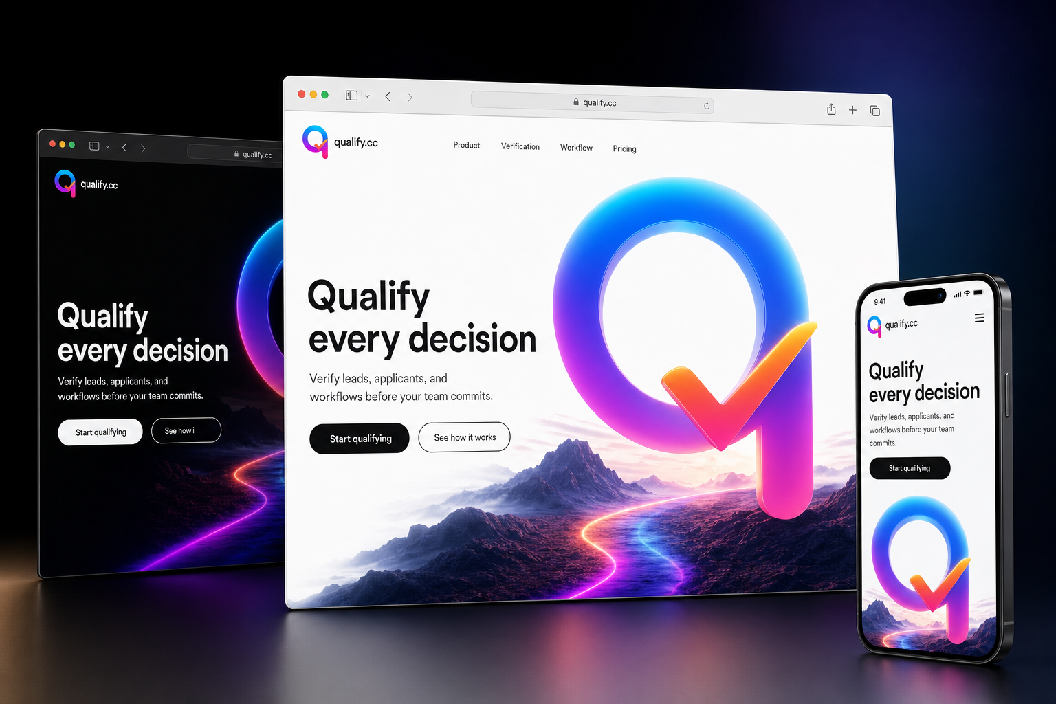 qualify.cc website concept preview