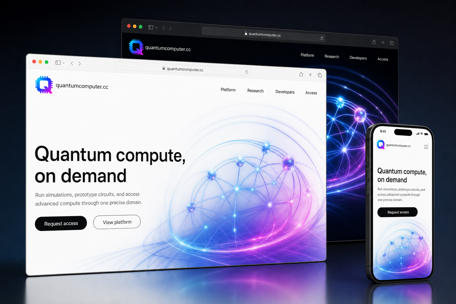quantumcomputer.cc website concept preview enlarged