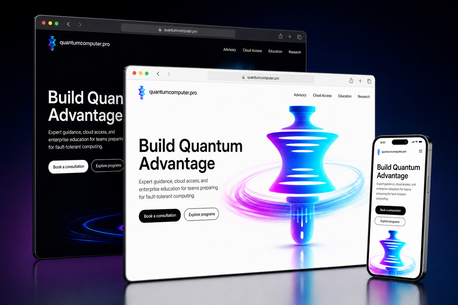 quantumcomputer.pro website concept preview enlarged