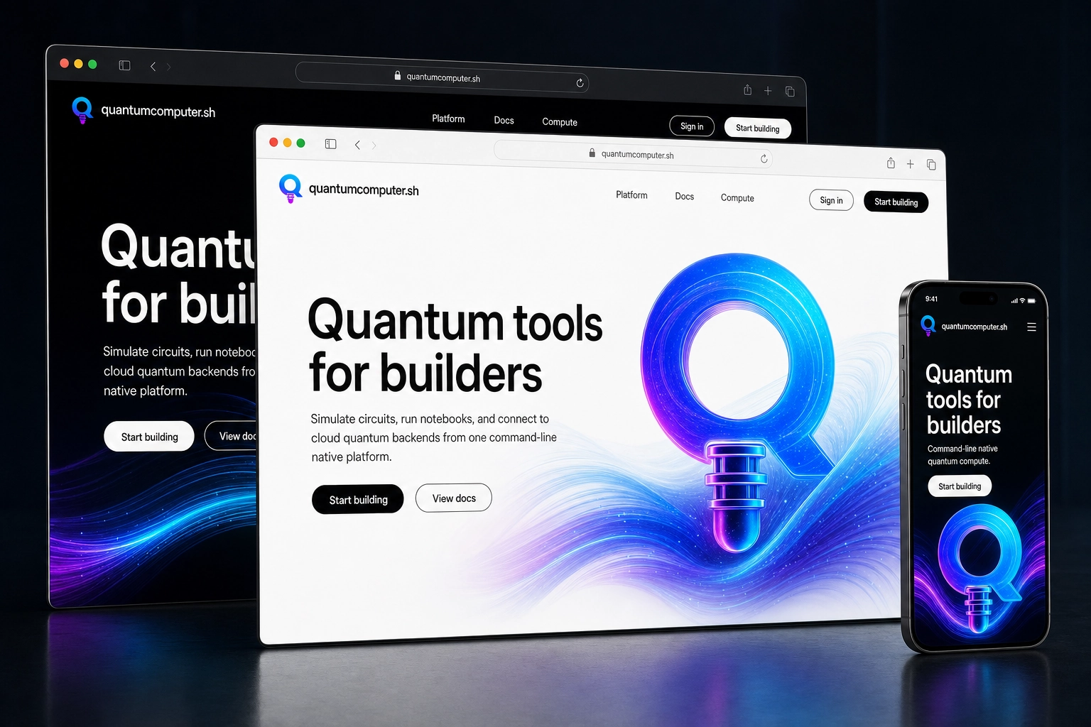 quantumcomputer.sh website concept preview