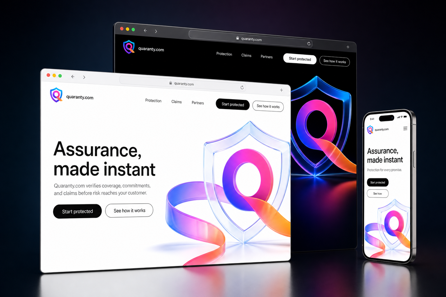 quaranty.com website concept preview