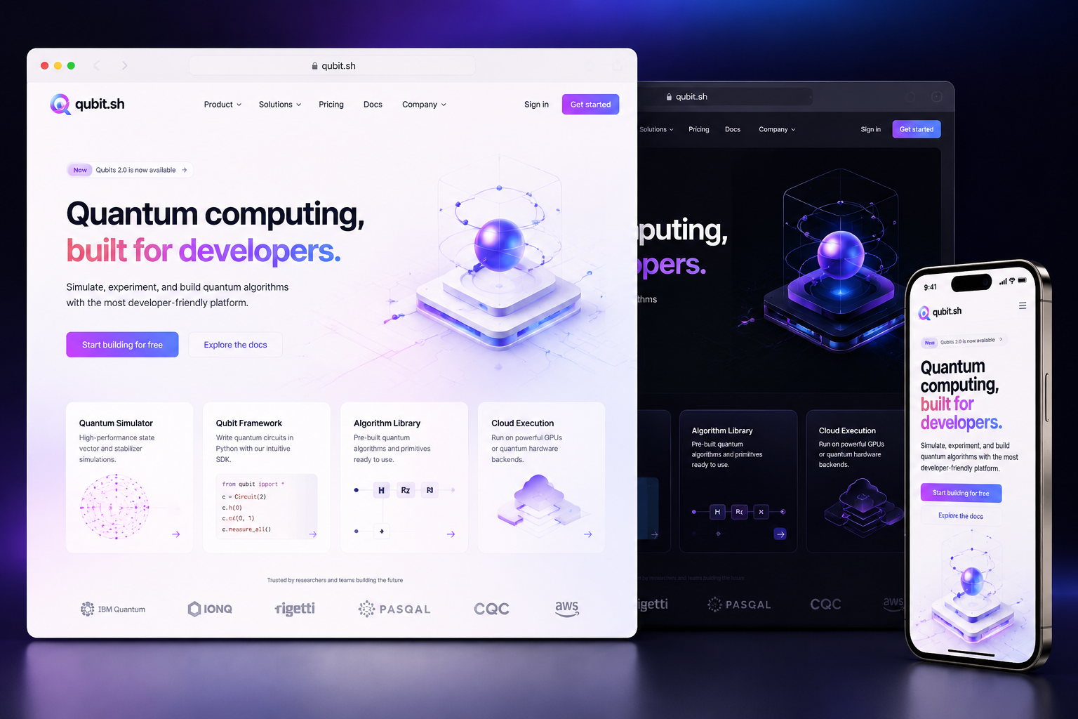 qubit.sh website concept preview
