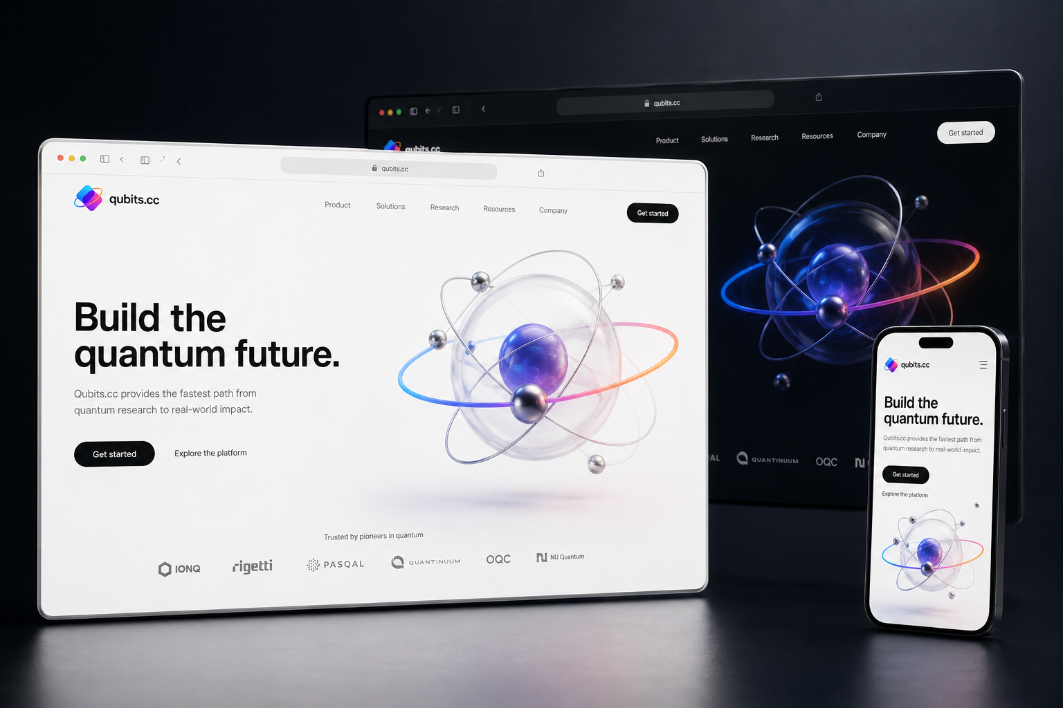 qubits.cc website concept preview