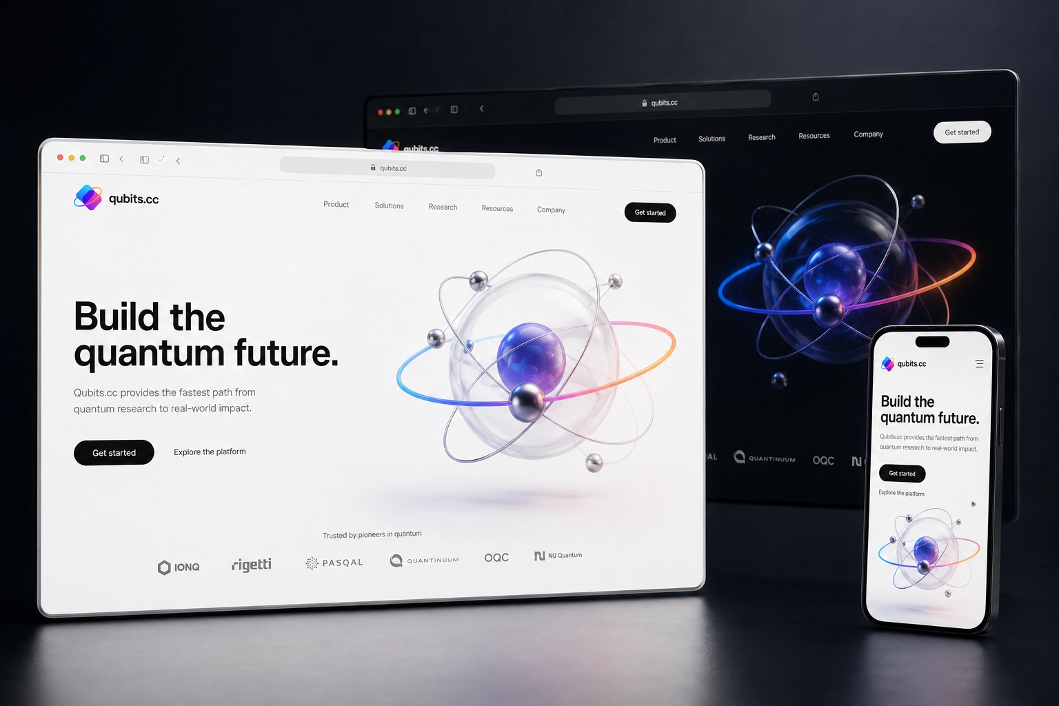 qubits.cc website concept preview