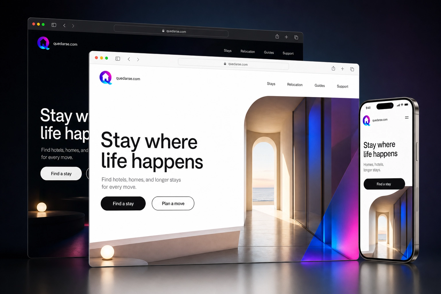 quedarse.com website concept preview