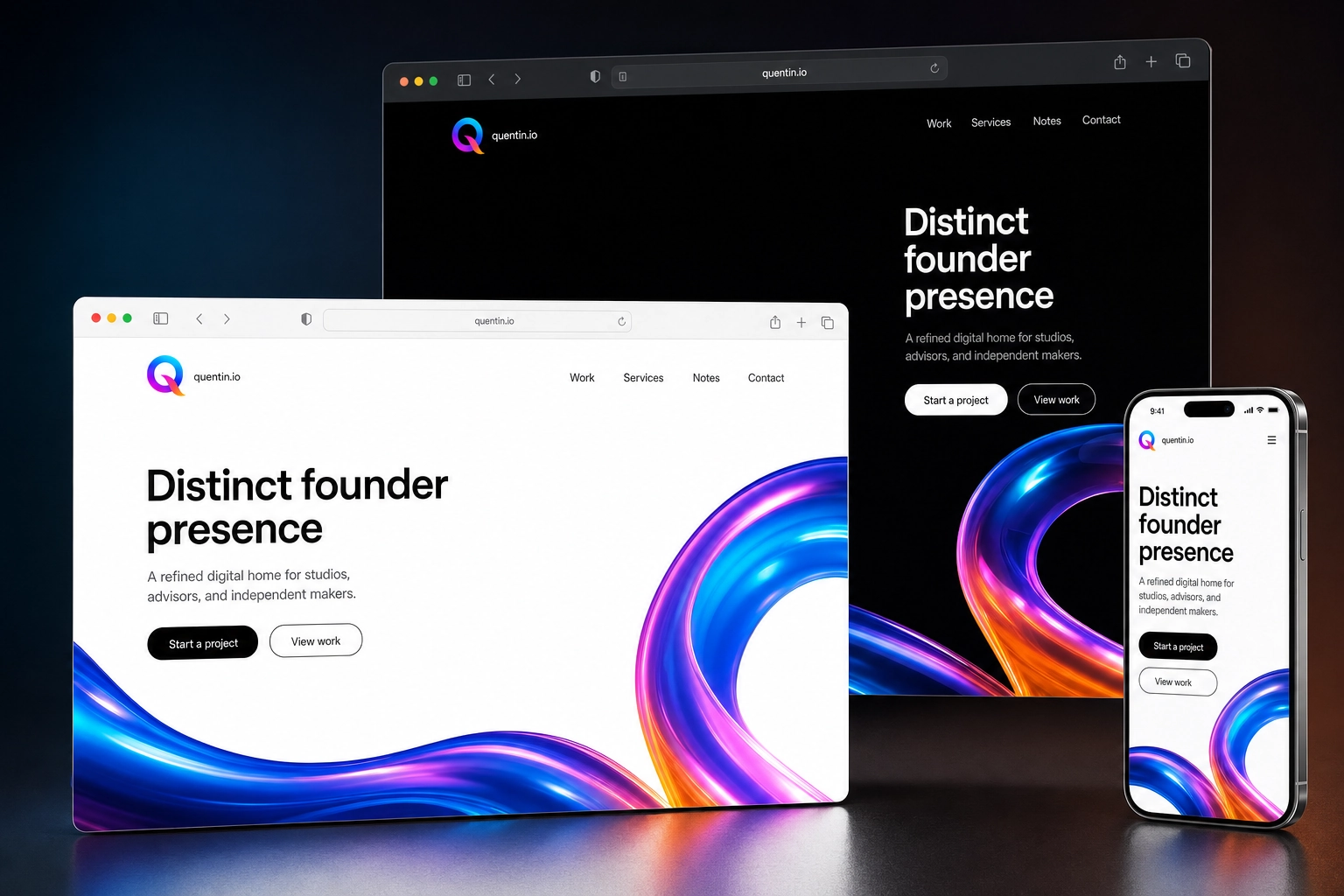 quentin.io website concept preview