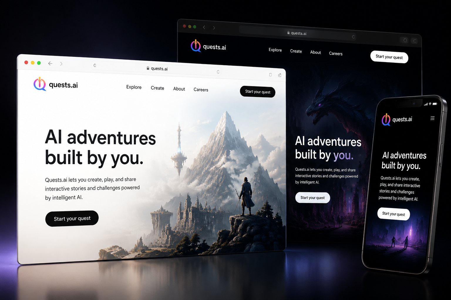 quests.ai website concept preview