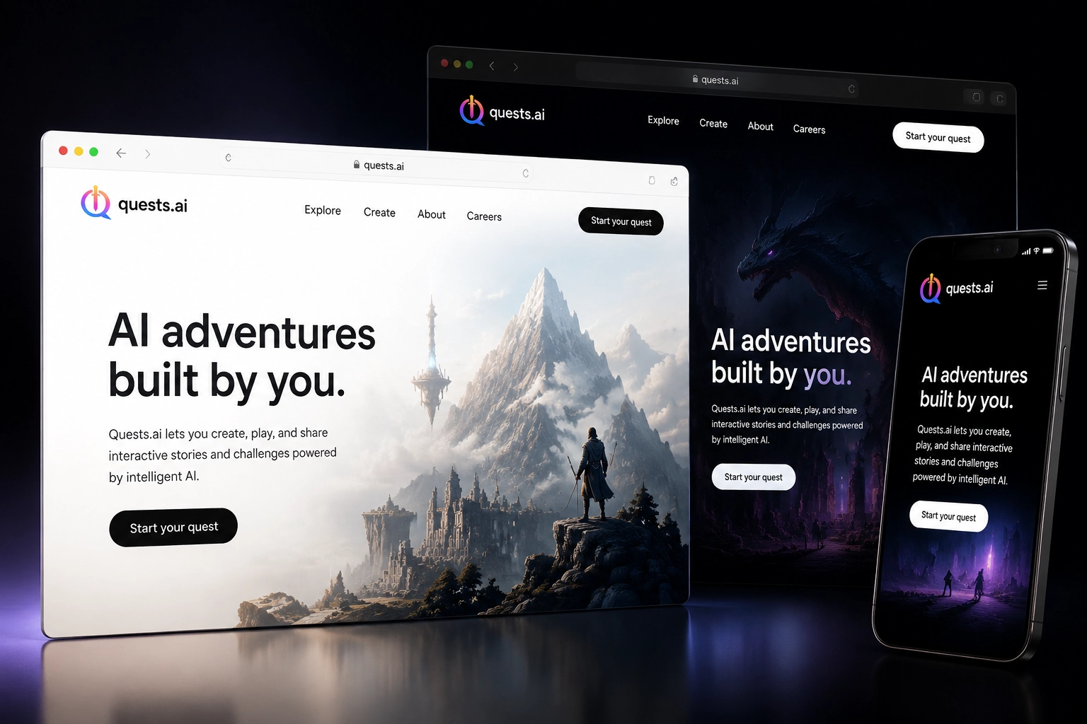 quests.ai website concept preview