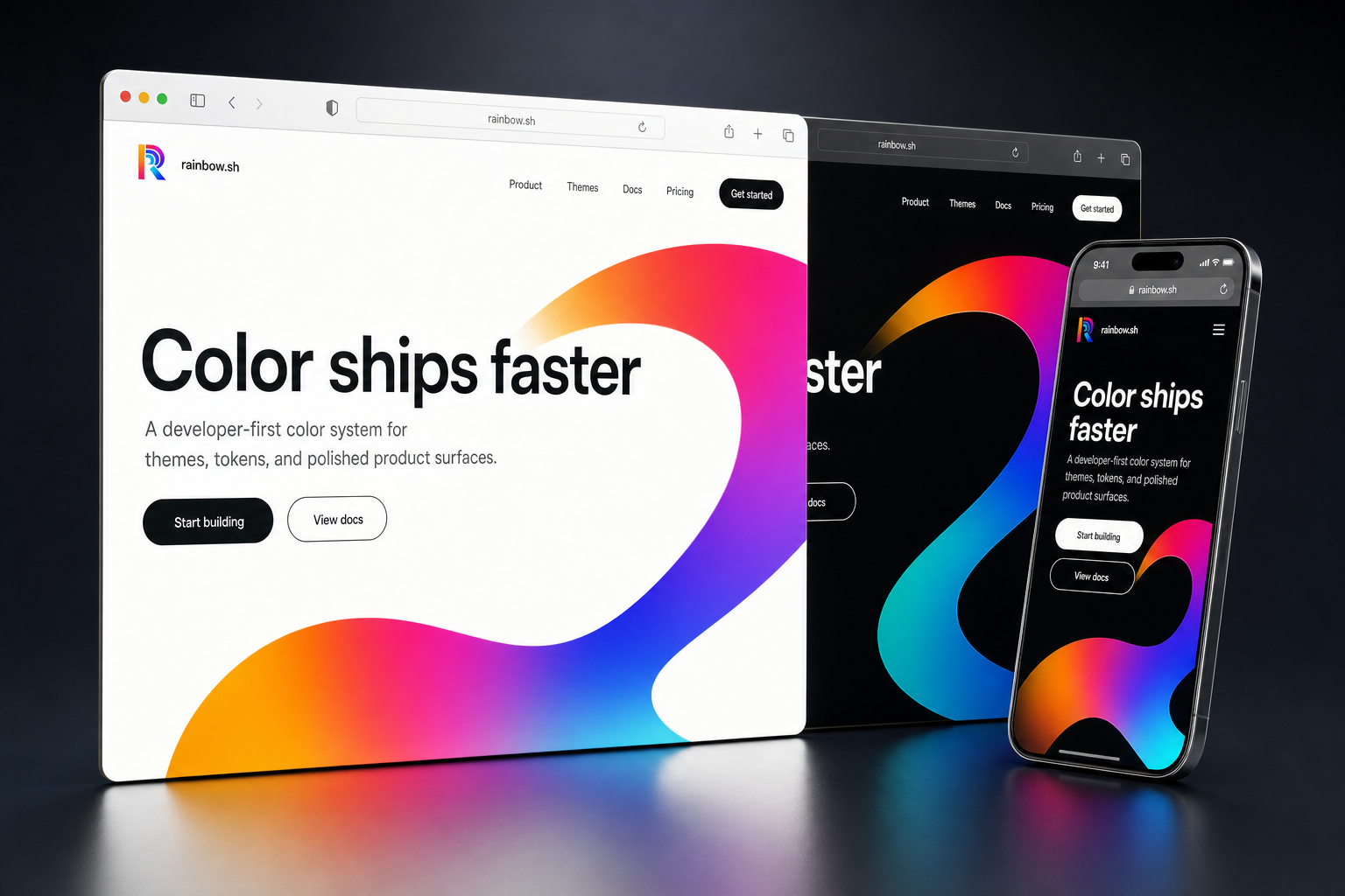 rainbow.sh website concept preview enlarged