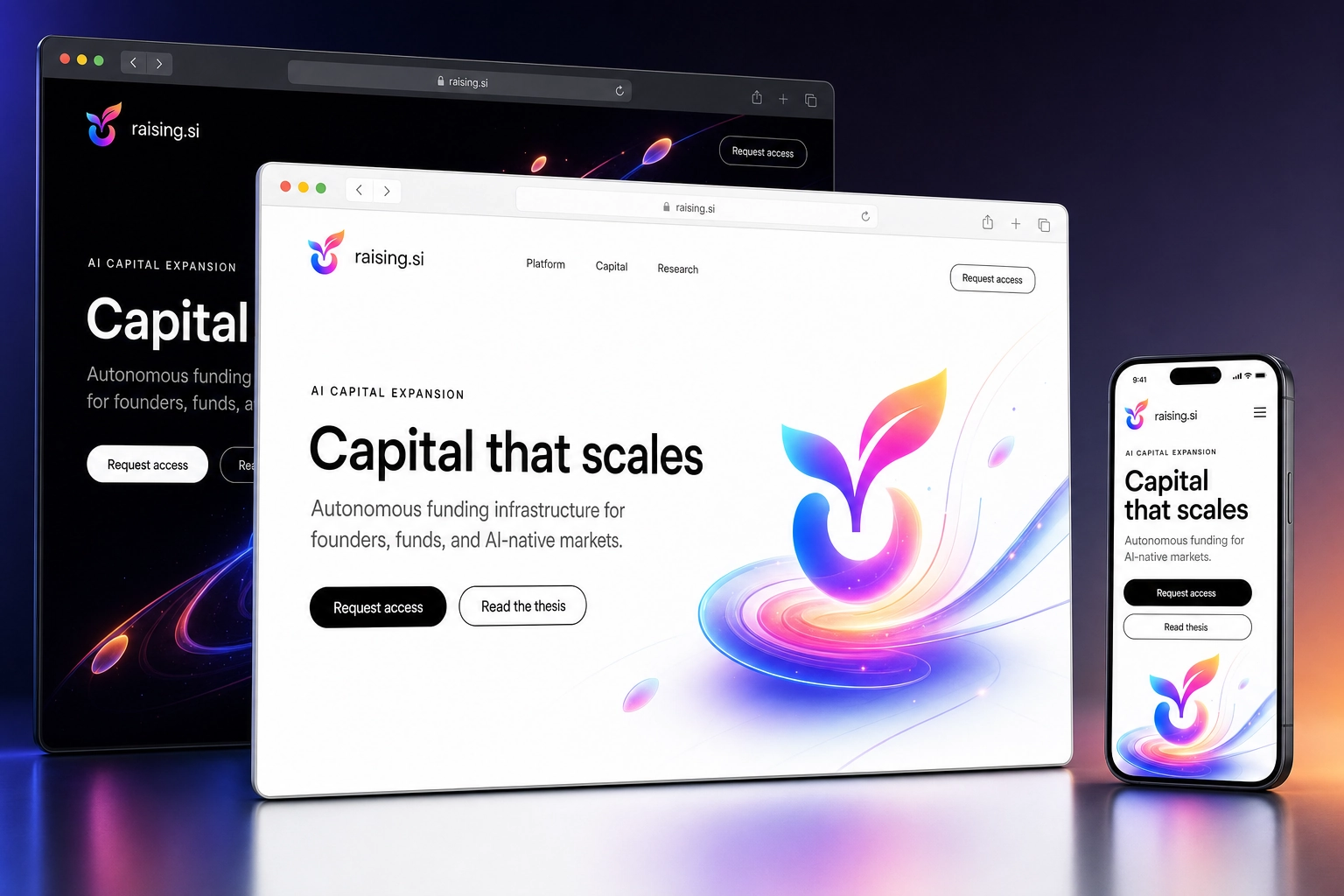 raising.si website concept preview