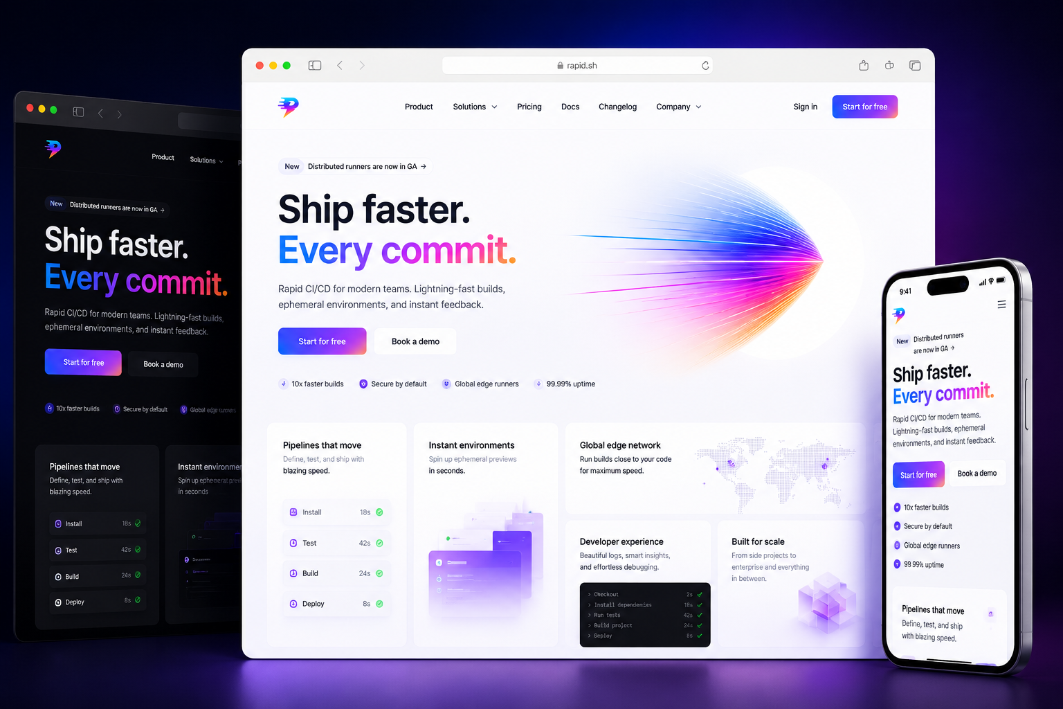 rapid.sh website concept preview