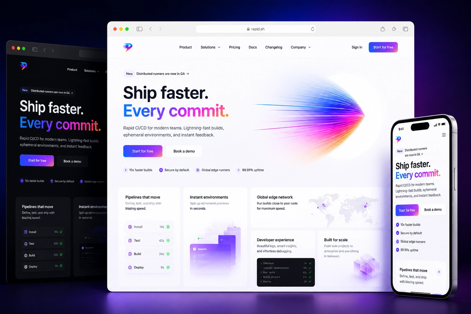 rapid.sh website concept preview