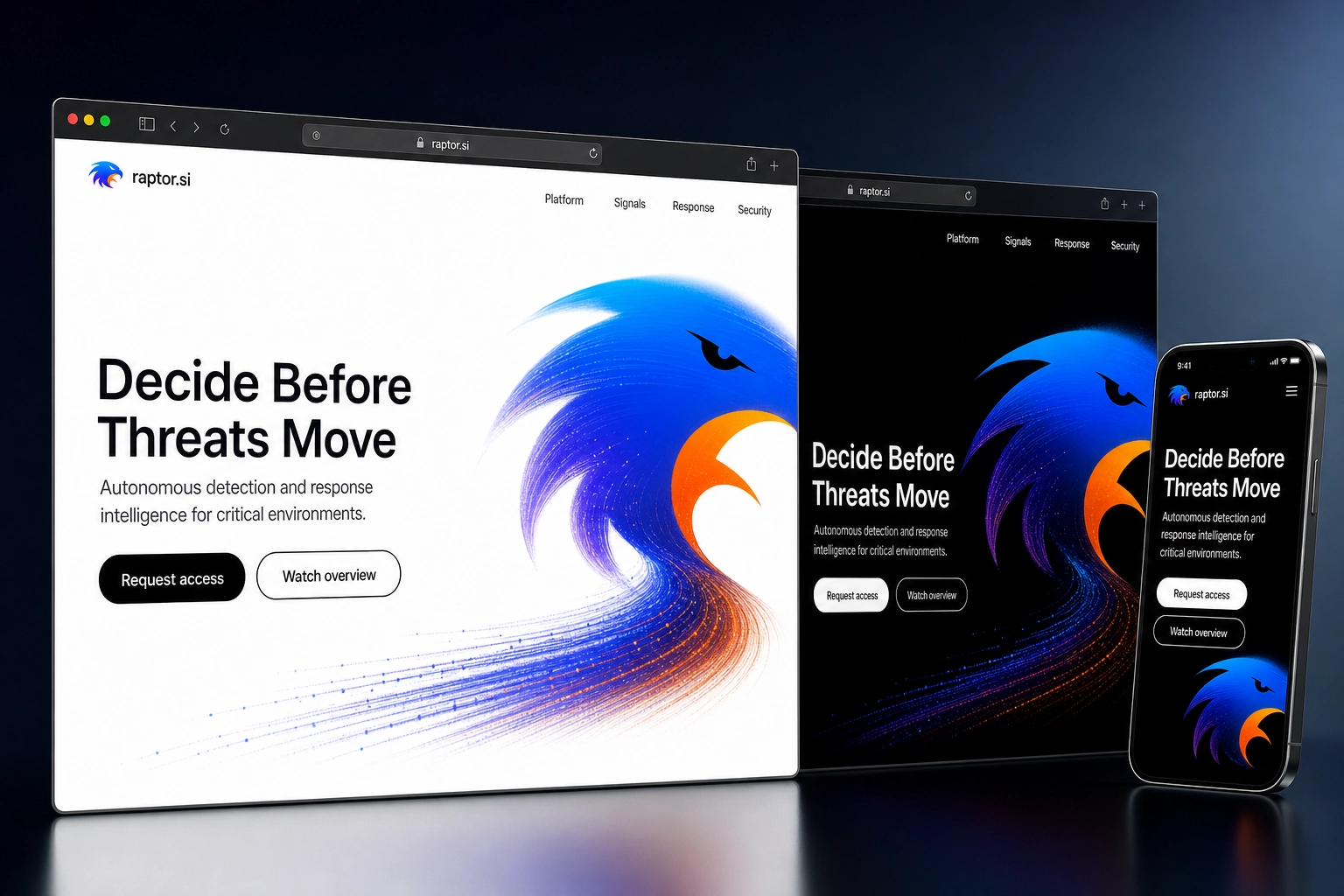 raptor.si website concept preview