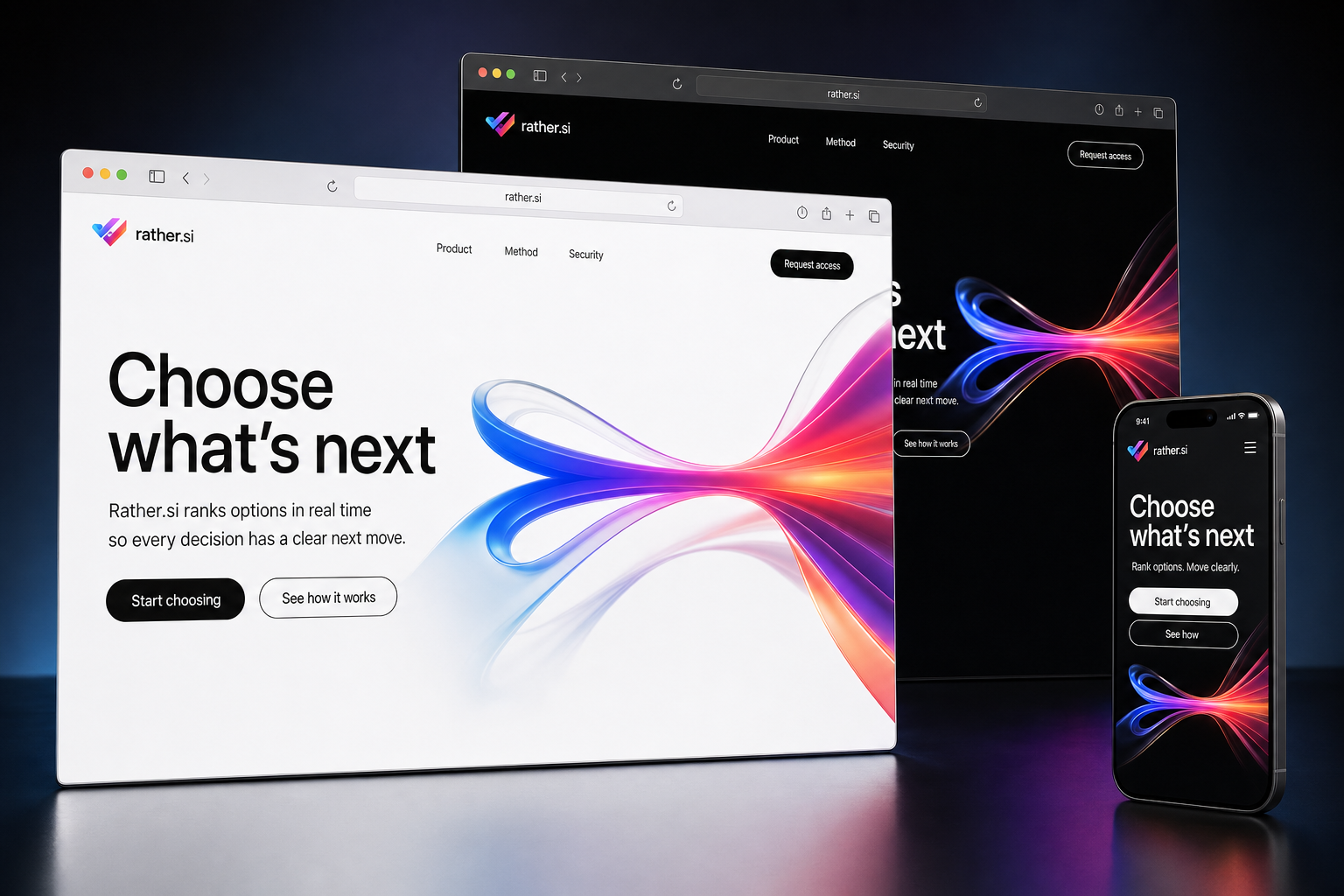 rather.si website concept preview