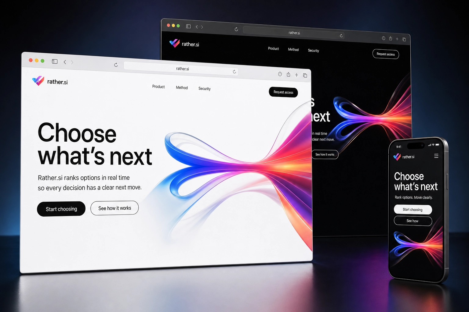 rather.si website concept preview