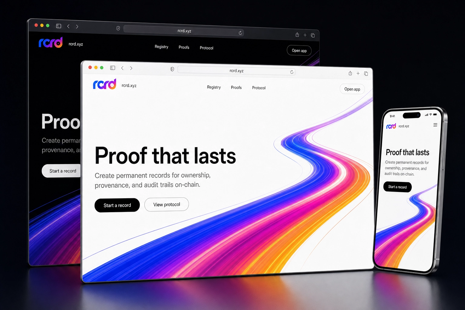 rcrd.xyz website concept preview