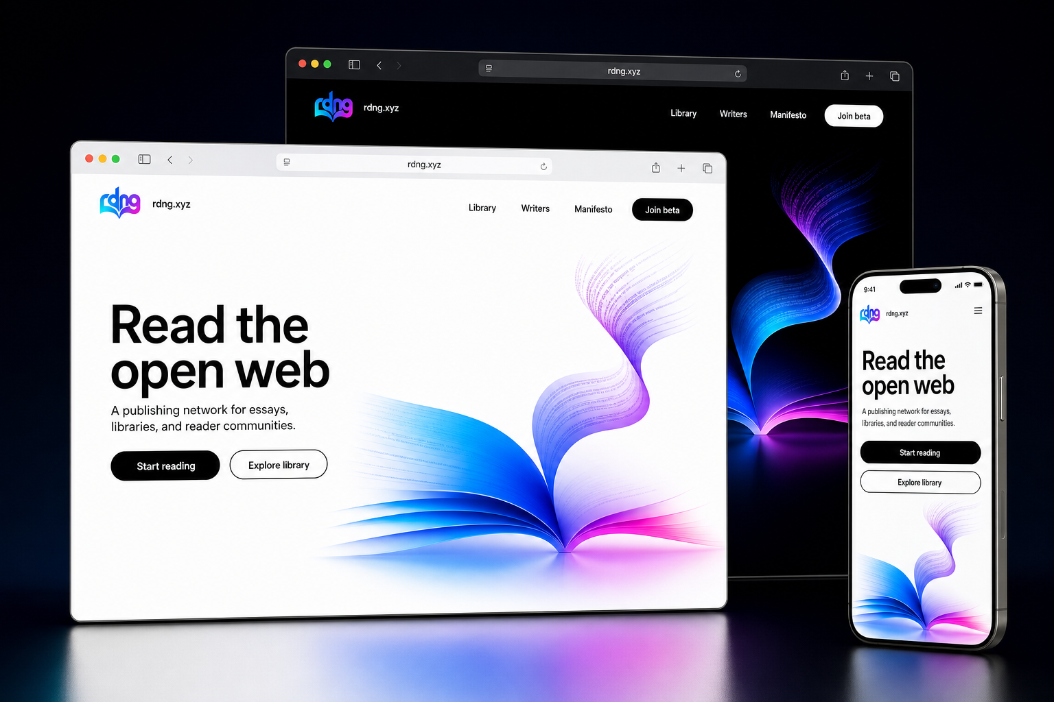 rdng.xyz website concept preview enlarged