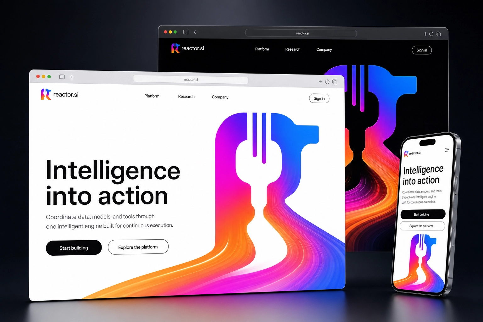 reactor.si website concept preview