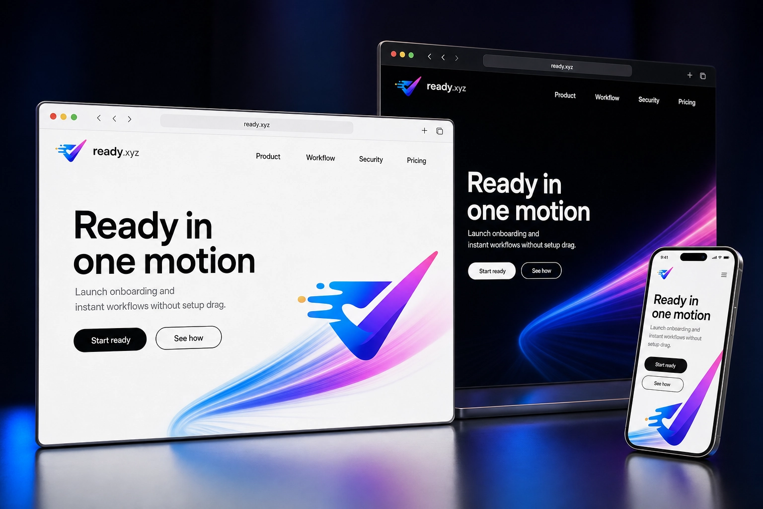 ready.xyz website concept preview