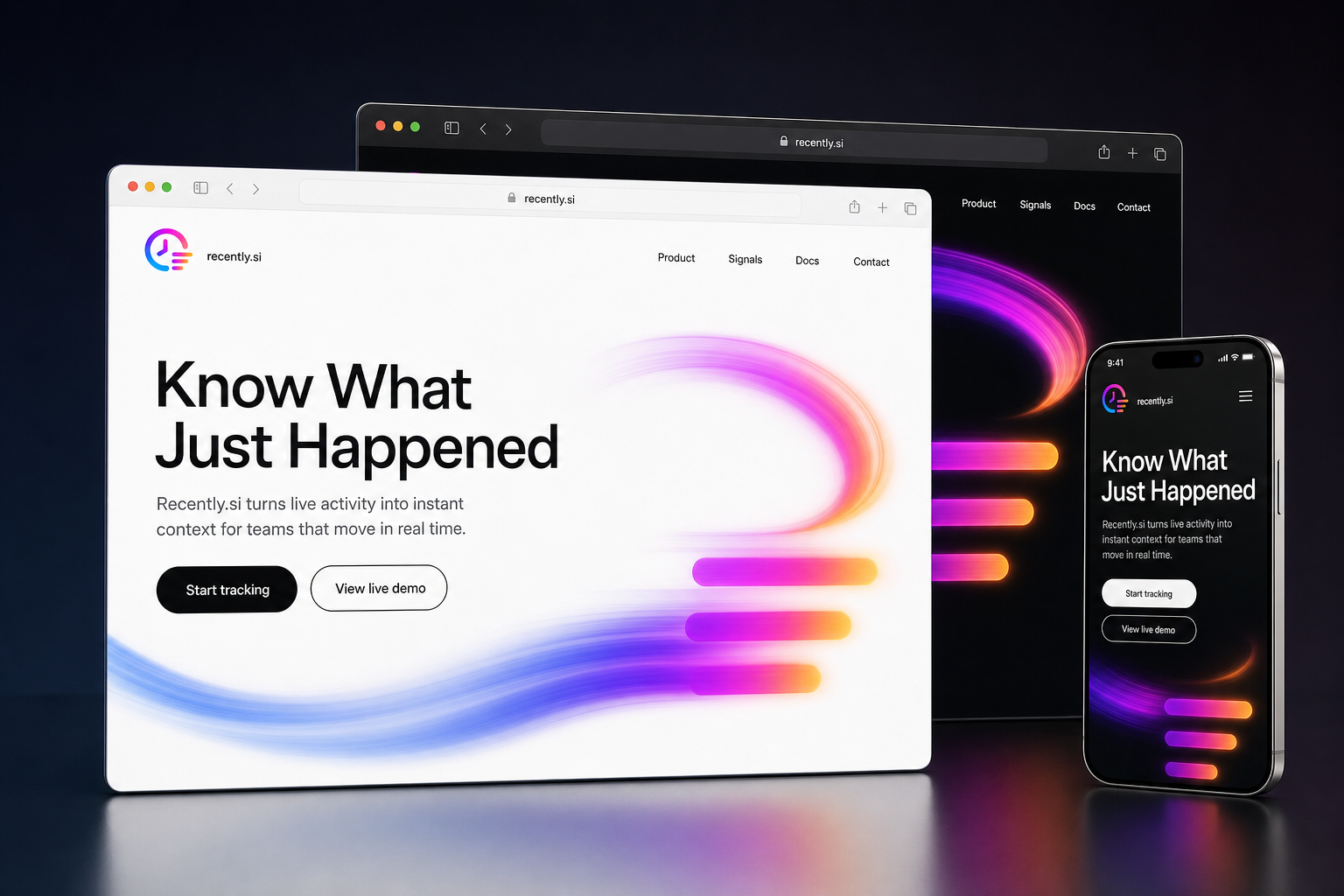 recently.si website concept preview