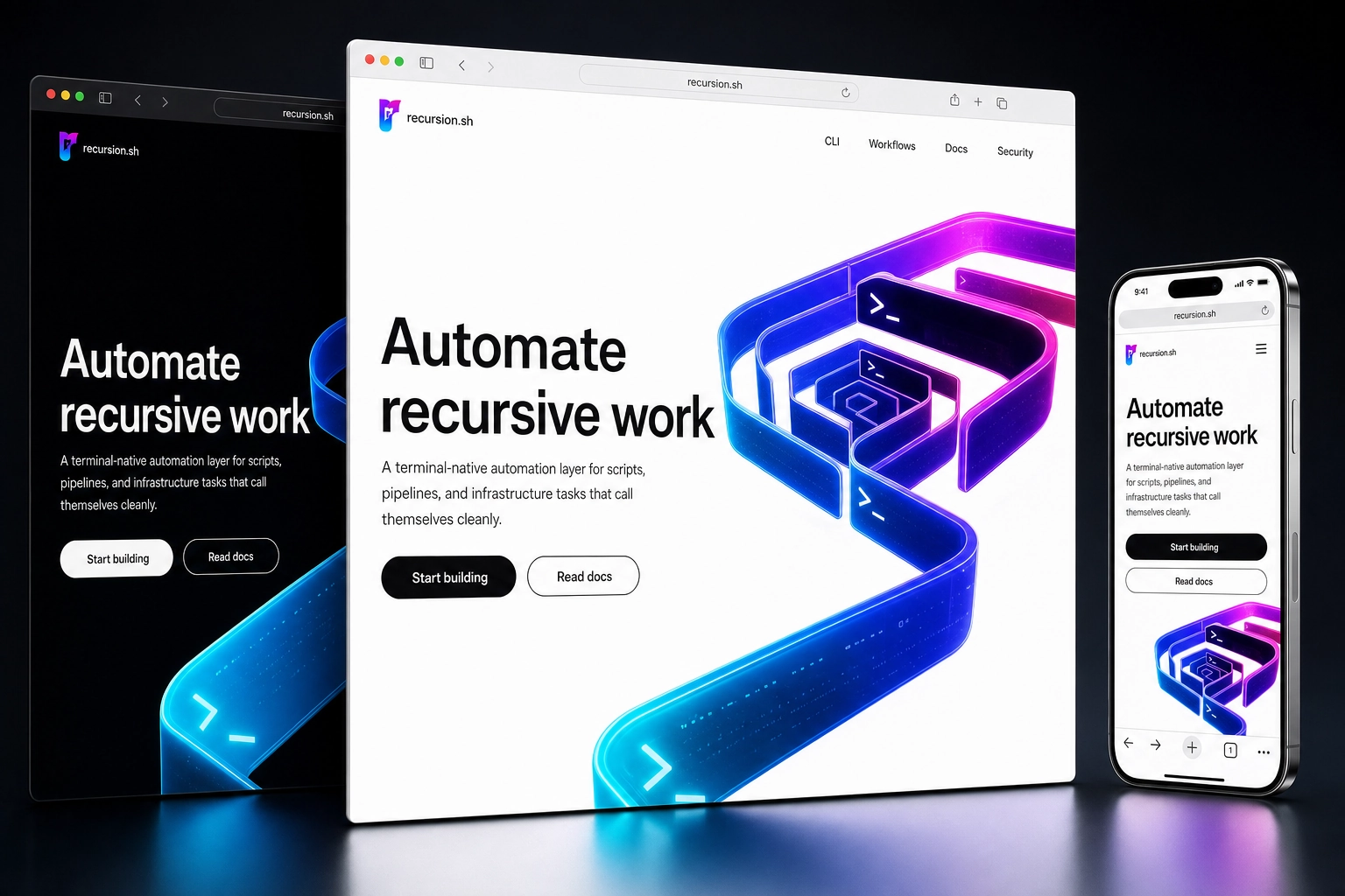 recursion.sh website concept preview