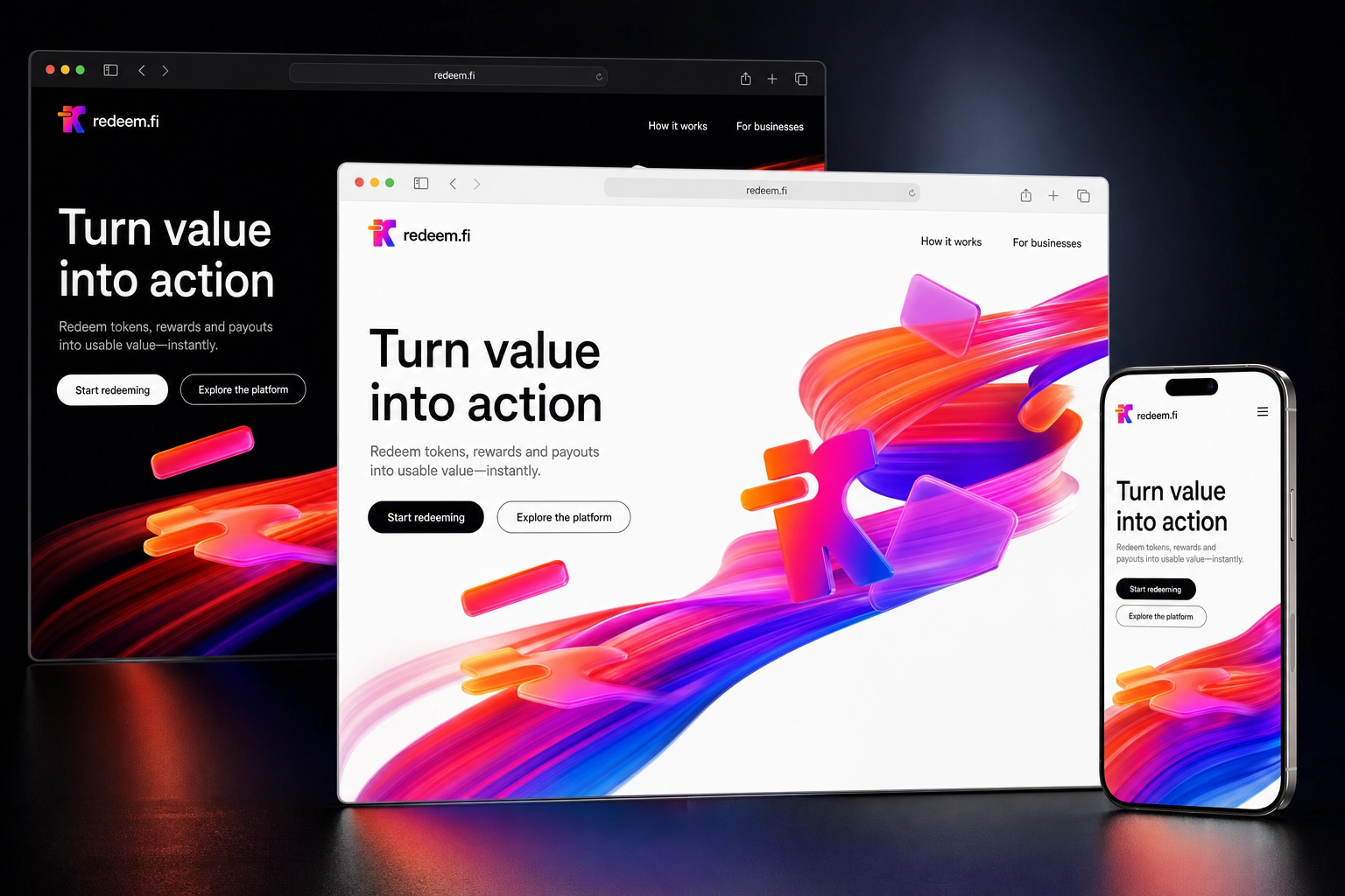 redeem.fi website concept preview