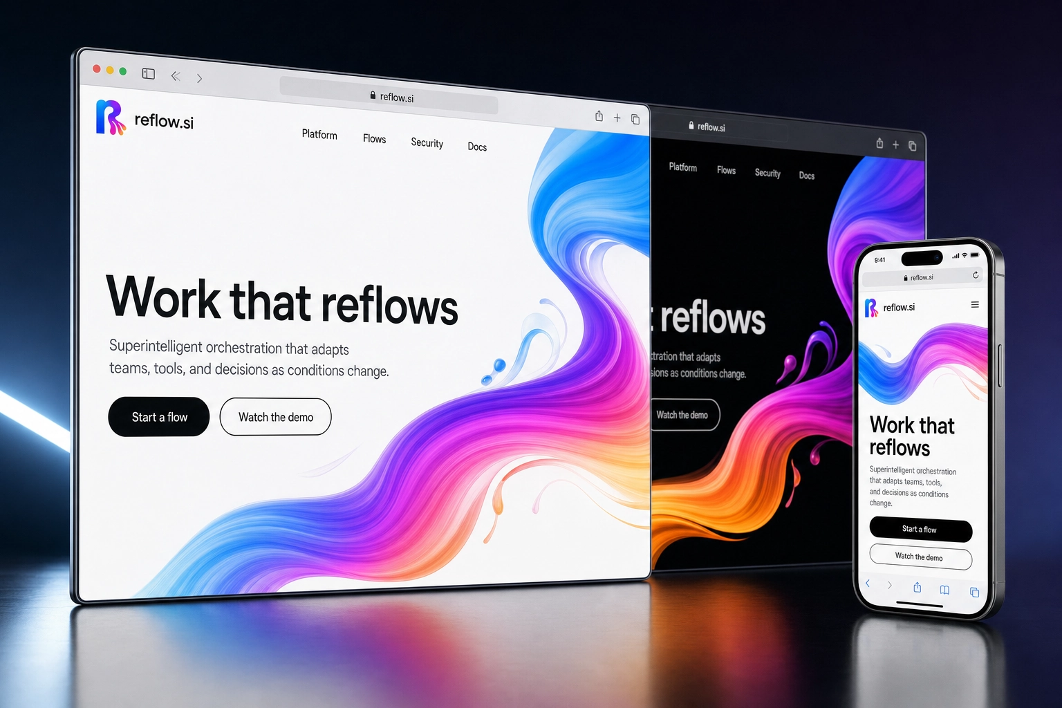 reflow.si website concept preview