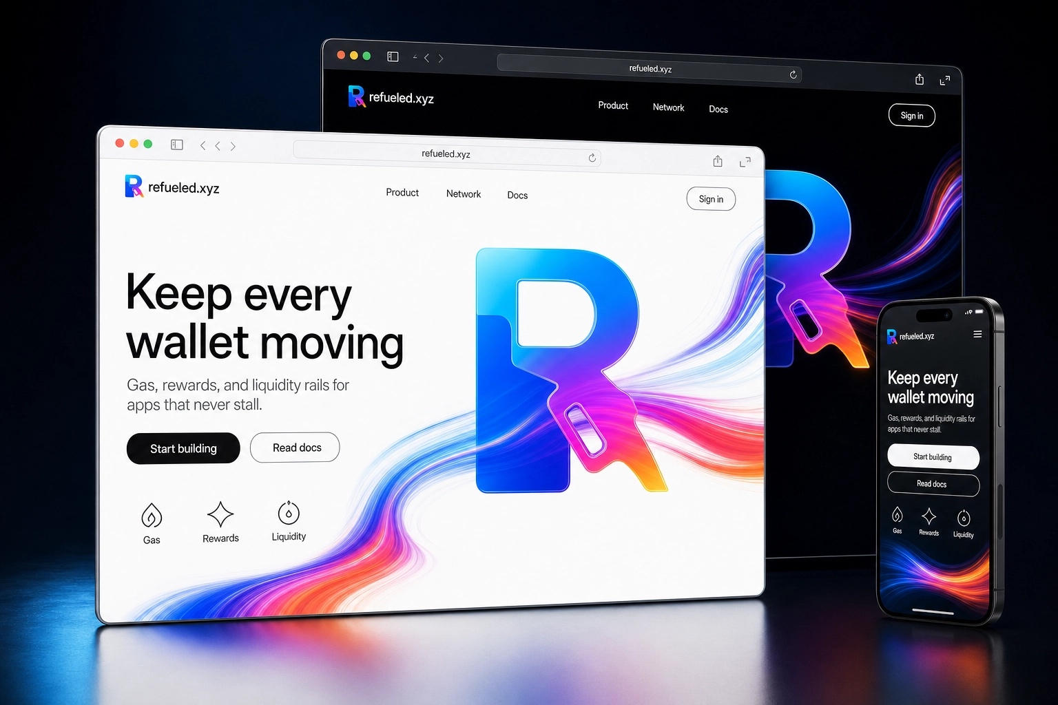 refueled.xyz website concept preview