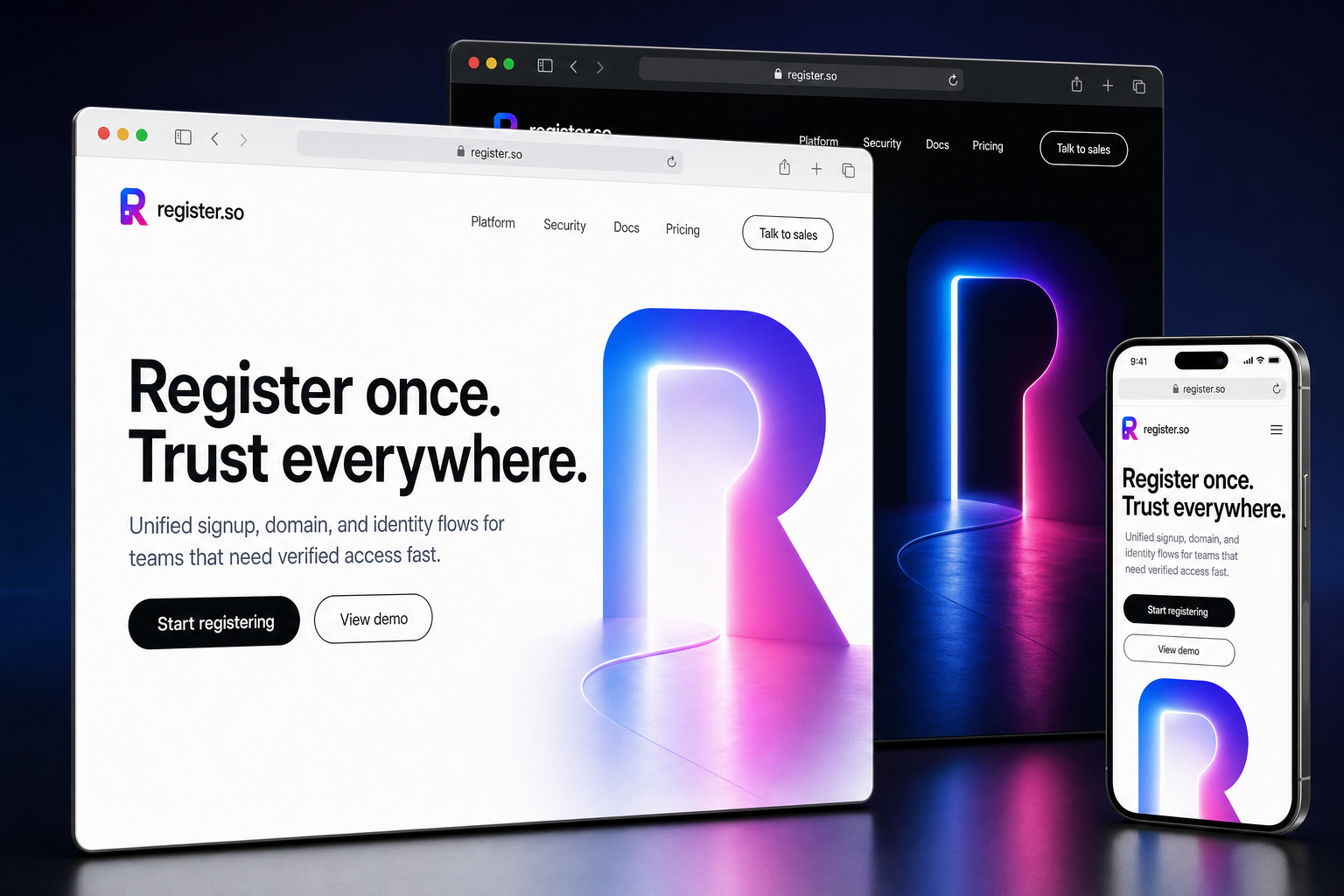 register.so website concept preview enlarged