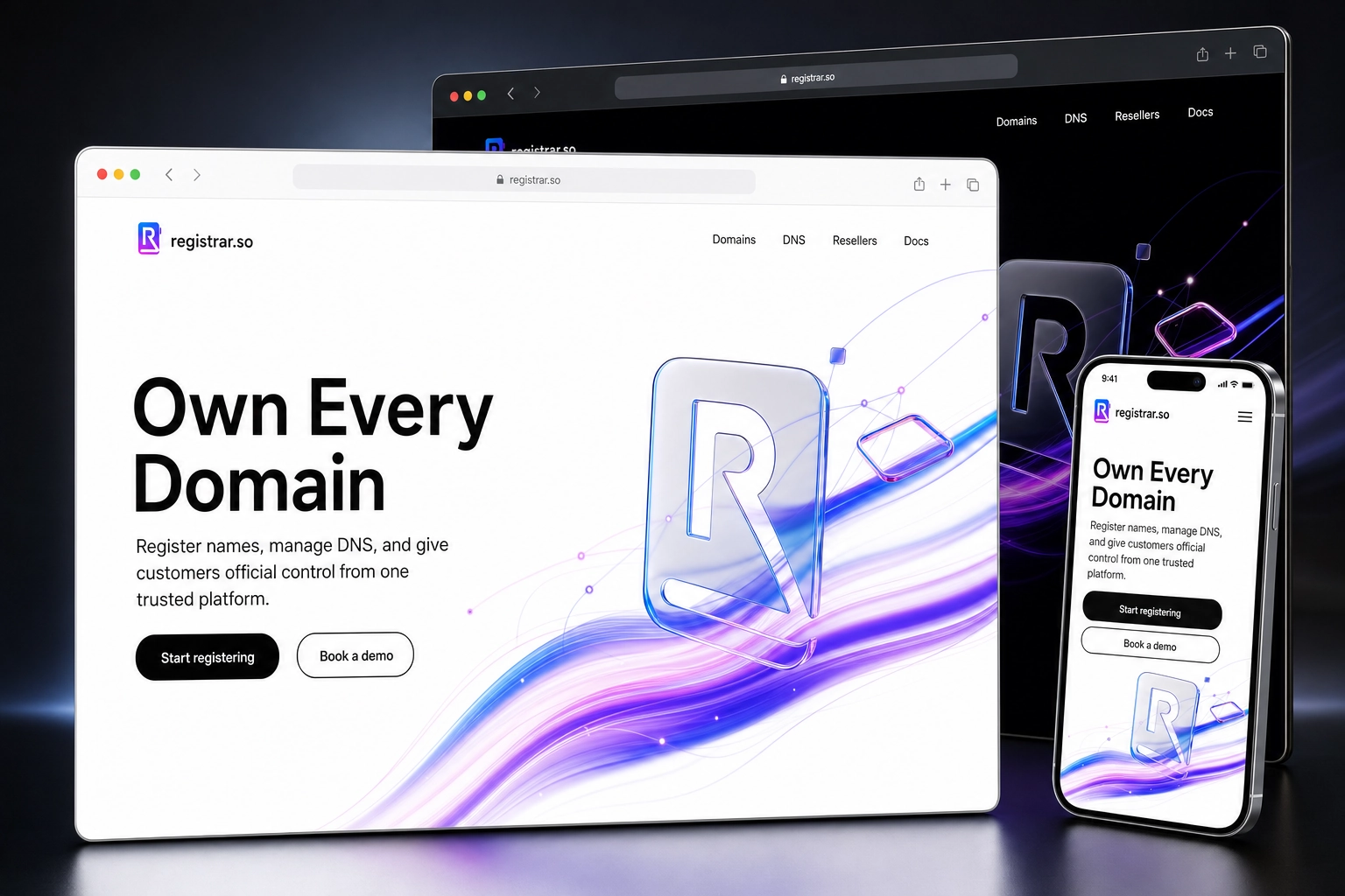 registrar.so website concept preview