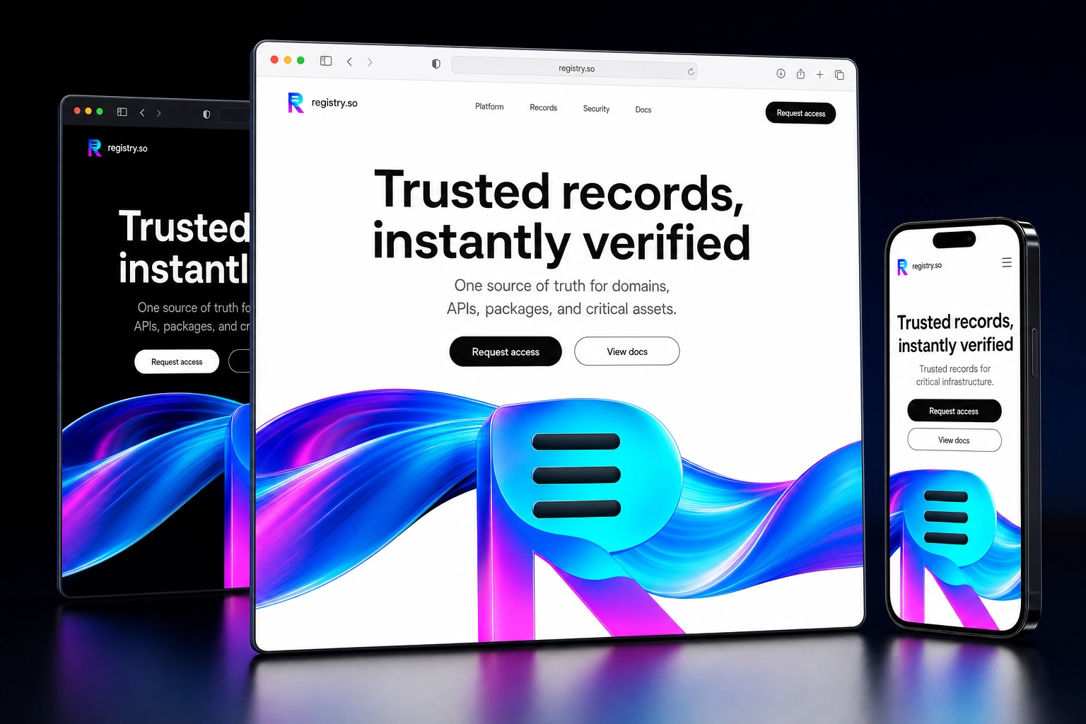 registry.so website concept preview