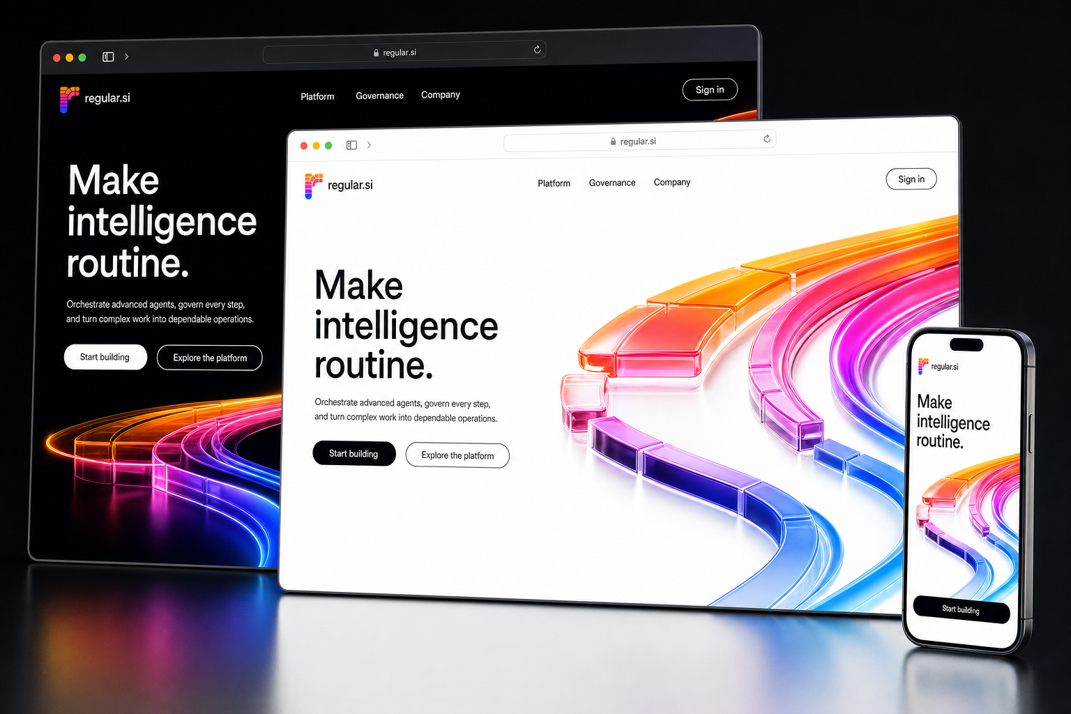 regular.si website concept preview enlarged