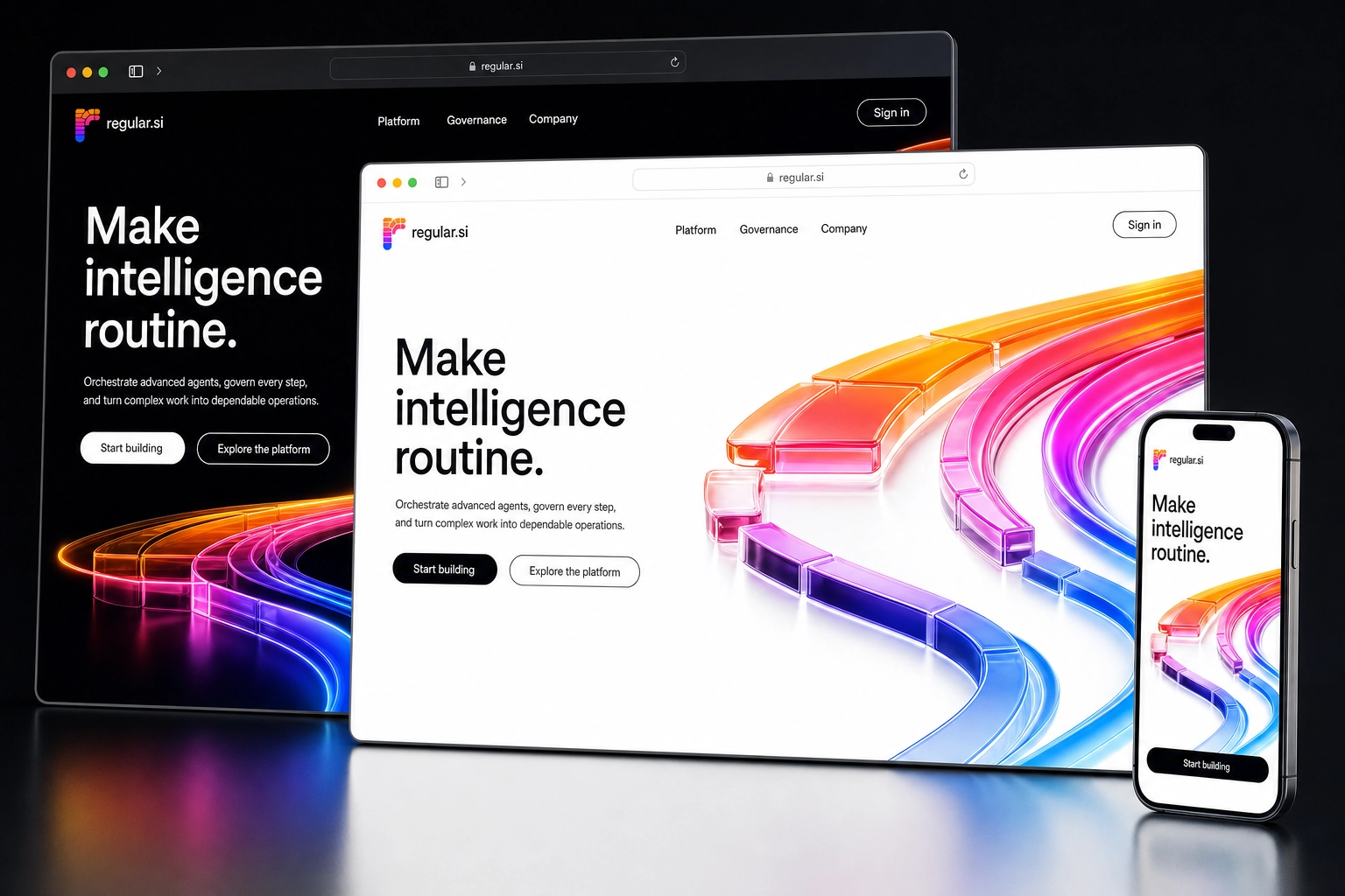 regular.si website concept preview