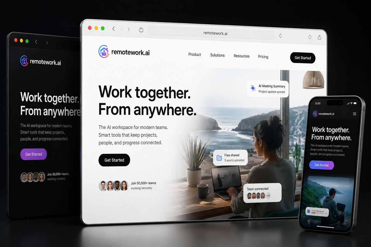 remotework.ai website concept preview