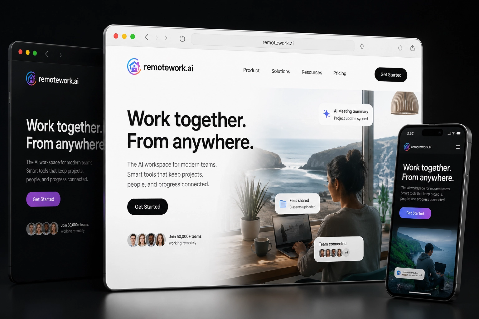 remotework.ai website concept preview
