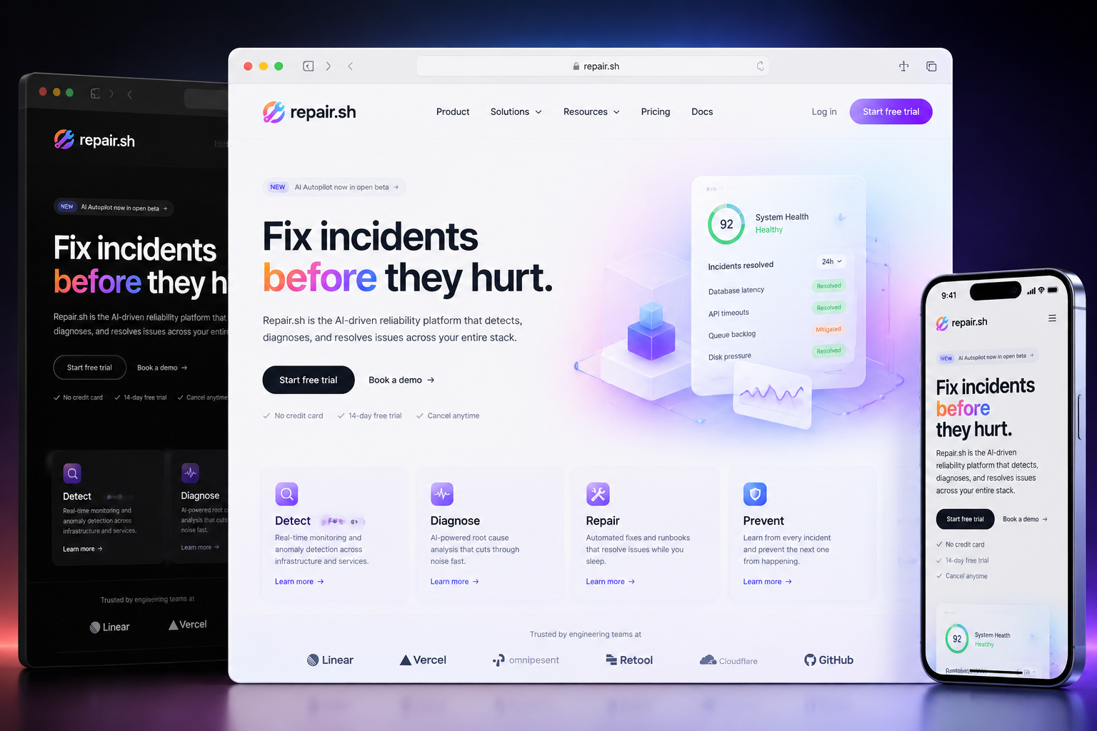 repair.sh website concept preview