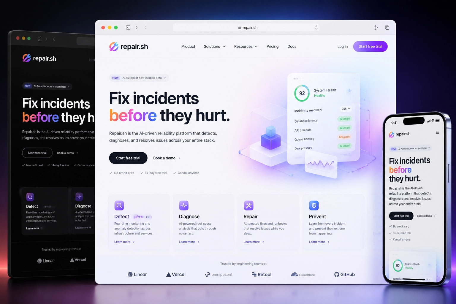 repair.sh website concept preview