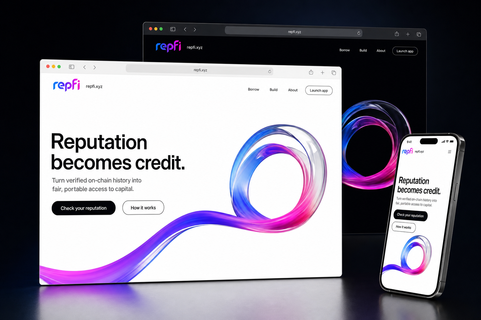 repfi.xyz website concept preview enlarged