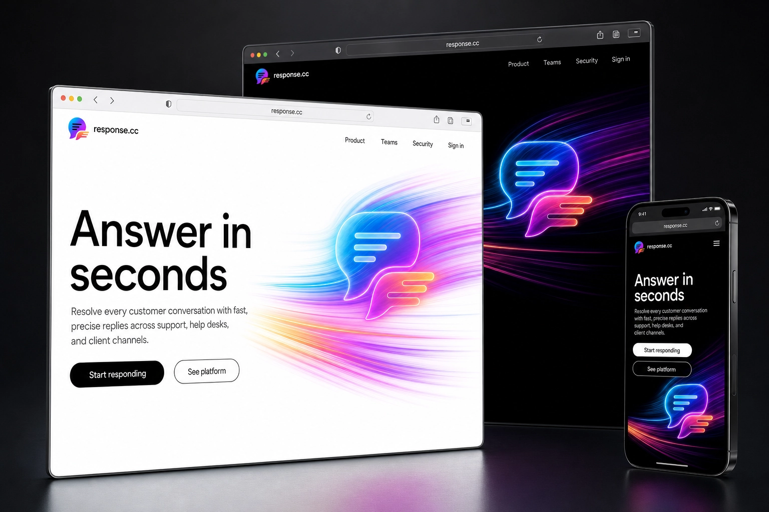 response.cc website concept preview