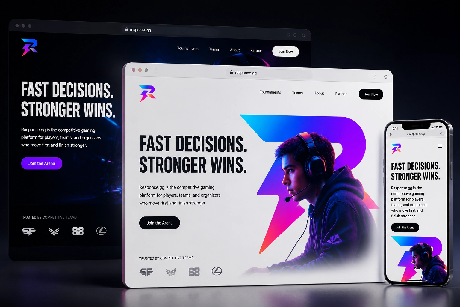 response.gg website concept preview