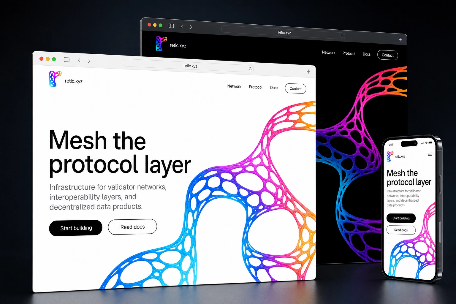 retic.xyz website concept preview