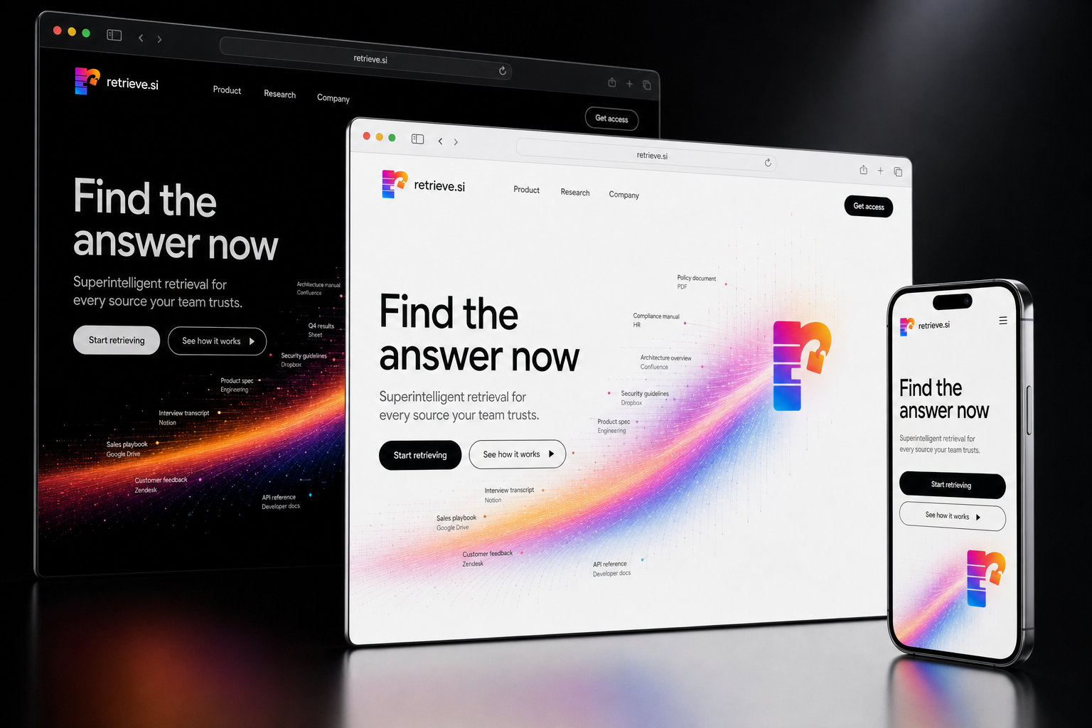 retrieve.si website concept preview enlarged