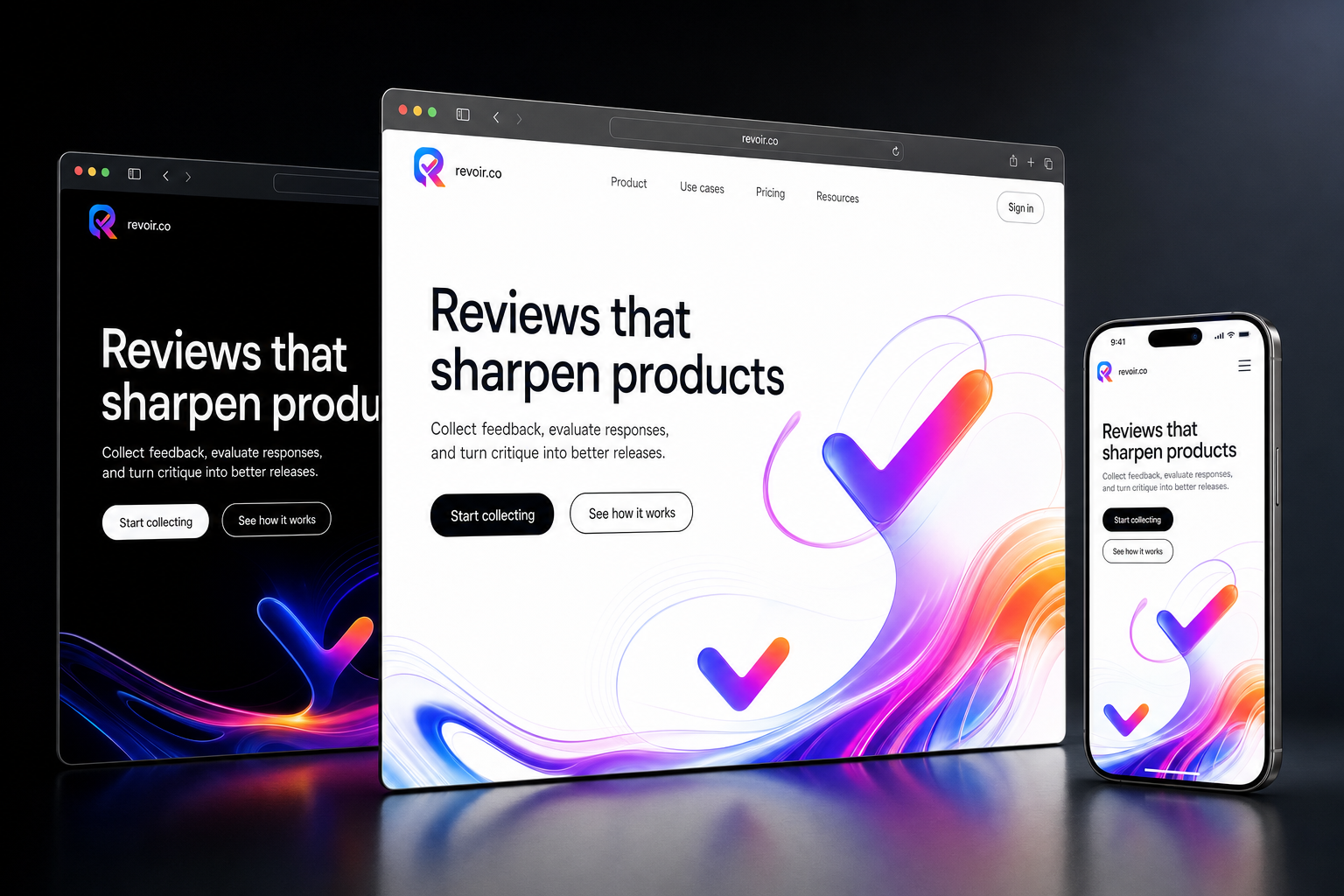 revoir.co website concept preview