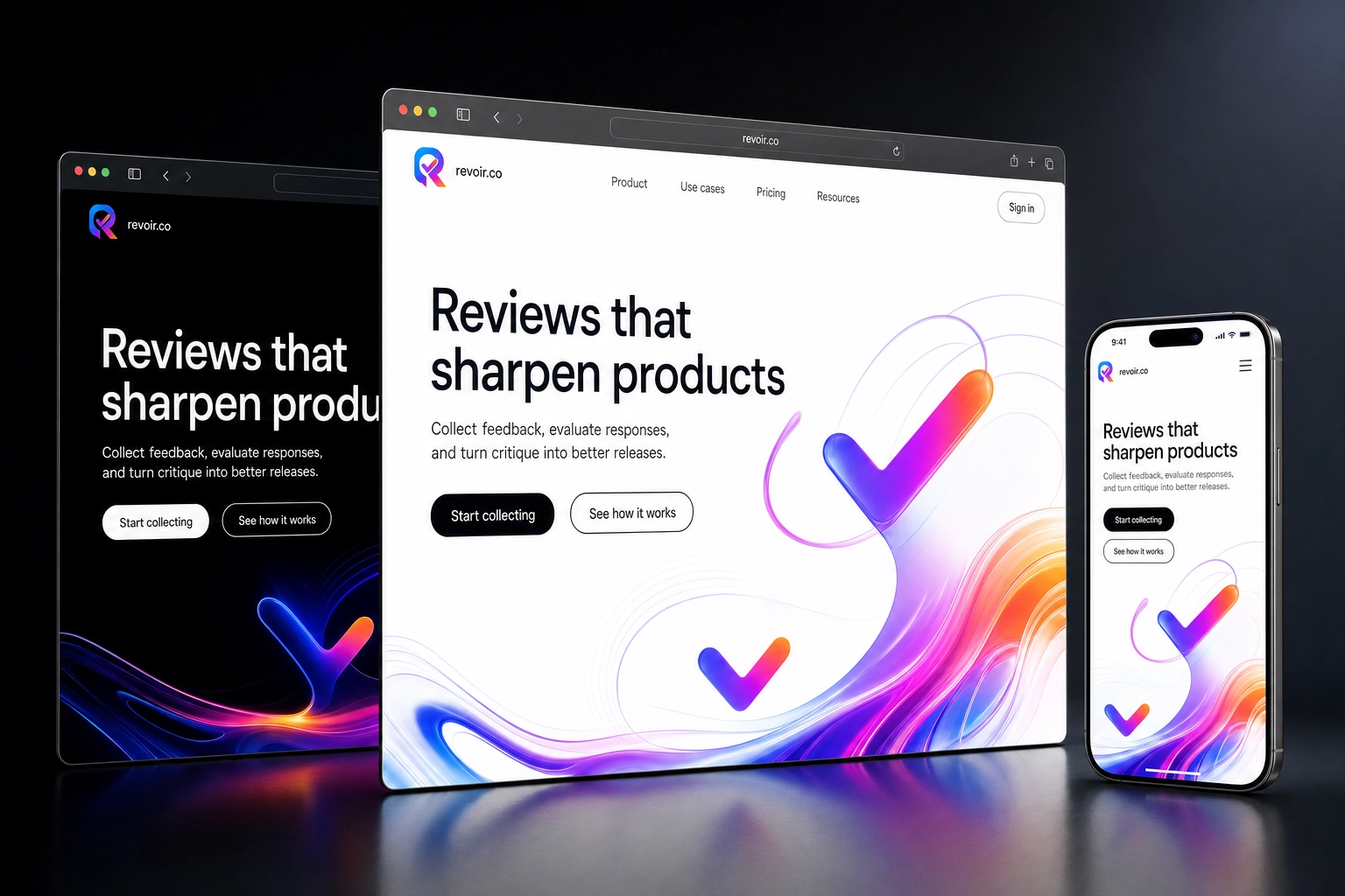 revoir.co website concept preview