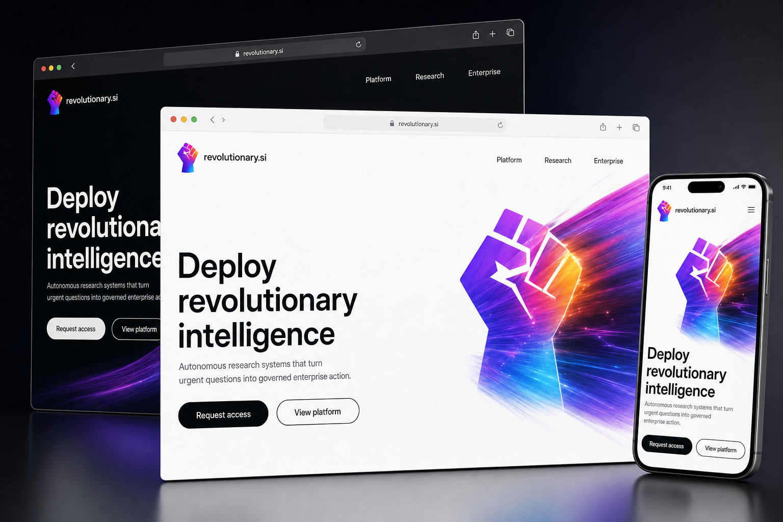 revolutionary.si website concept preview enlarged